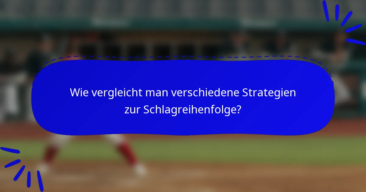 Wie vergleicht man verschiedene Strategien zur Schlagreihenfolge?